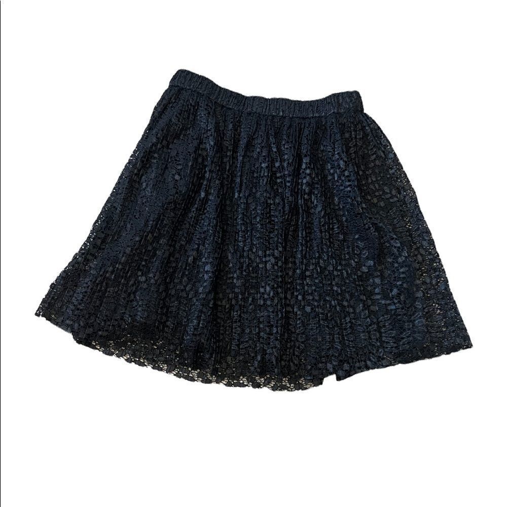 NWT THEKORNER PARIS Black Eyelet Lace Skirt